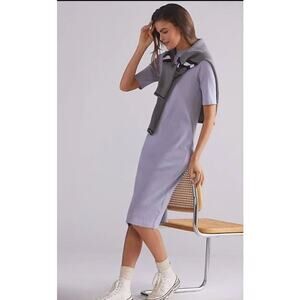 Anthropologie Daily Practice Mock Neck Midi Dress Womens Purple Size L Fall NWT